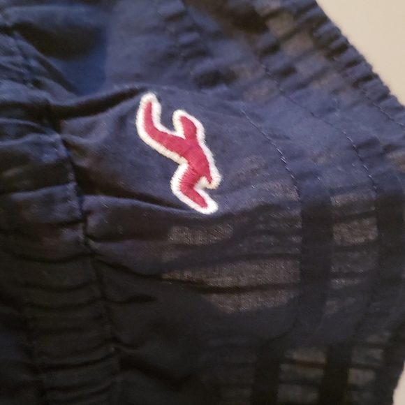 Hollister ruffle front button up blouse, Size Small, Navy - Picture 3 of 4